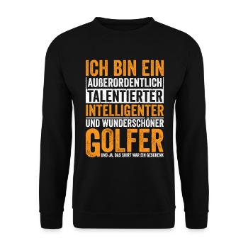Talentierter Intelligenter Golfer - Unisex Pullover - Schwarz - Vorne - Alina (178cm) & Michal (187cm)