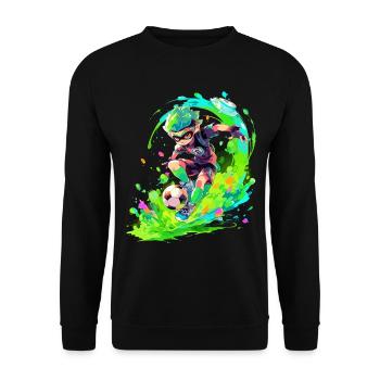 Cool street art gaming vibes with soccer player - Unisex Sweatshirt - black - Front - Alina (178cm) & Michal (187cm)