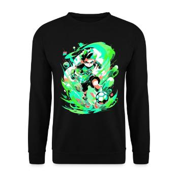 Cool street art gaming vibes with soccer player - Unisex Sweatshirt - black - Front - Alina (178cm) & Michal (187cm)