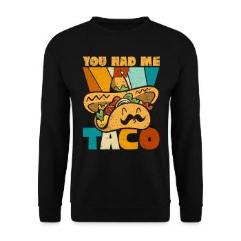 Taco Somberero Mexikanisch Mexiko Latino - Unisex Pullover - Schwarz - Vorne - Alina (178cm) & Michal (187cm)