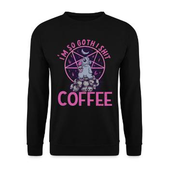 Satan Beelzebub Devil Gothic Pentagram Mystical - Unisex Sweatshirt - black - Front - Alina (178cm) & Michal (187cm)