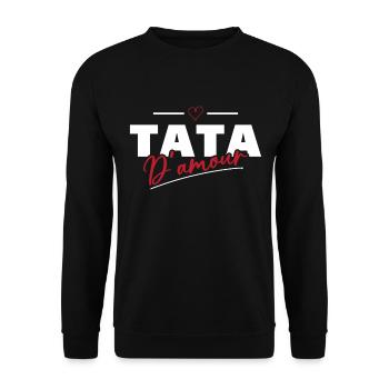 Tata d'amour Humour Cadeau - Sweat-shirt Unisexe - noir - Devant - Alina (178cm) & Michal (187cm)
