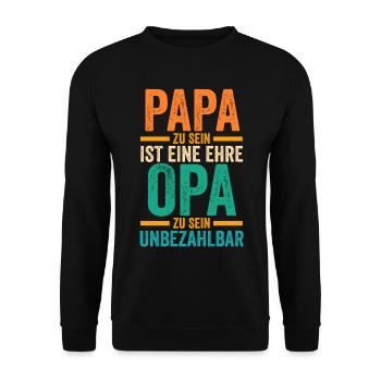 Ehefrau Vater Großvater Papa Opa - Unisex Pullover - Schwarz - Vorne - Alina (178cm) & Michal (187cm)