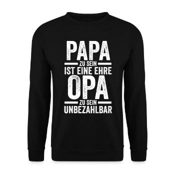 Ehefrau Vater Großvater Papa Opa - Unisex Pullover - Schwarz - Vorne - Alina (178cm) & Michal (187cm)