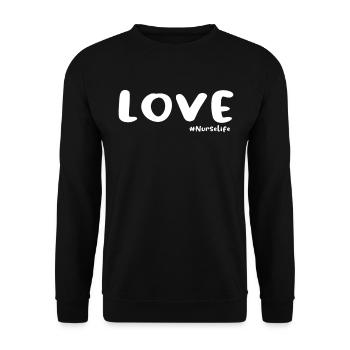 Love Nurse Life - Nursing Nurse - Unisex Sweatshirt - black - Front - Alina (178cm) & Michal (187cm)