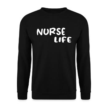 Nurse Nursing - Nurse Life - Unisex Sweatshirt - black - Front - Alina (178cm) & Michal (187cm)