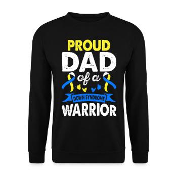 Father of Down Syndrome Warrior Consciousness Yellow - Unisex Sweatshirt - black - Front - Alina (178cm) & Michal (187cm)