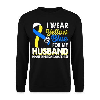 Wear yellow blue for the month of the - Unisex Sweatshirt - black - Front - Alina (178cm) & Michal (187cm)