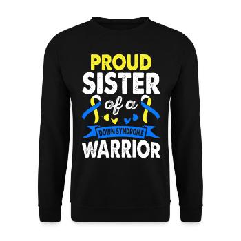 Sister of Down's Syndrome Warrior Consciousness - Unisex Sweatshirt - black - Front - Alina (178cm) & Michal (187cm)