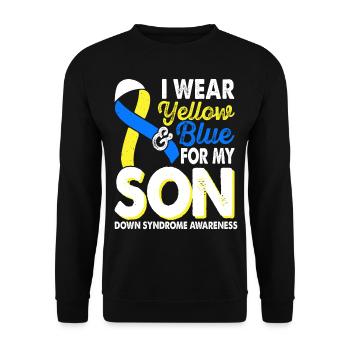 Wear yellow blue for the month of the - Unisex Sweatshirt - black - Front - Alina (178cm) & Michal (187cm)