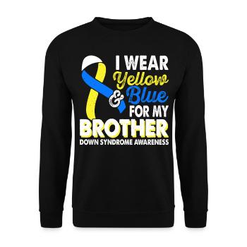 Wear yellow-blue for Month of Consciousness - Unisex Sweatshirt - black - Front - Alina (178cm) & Michal (187cm)