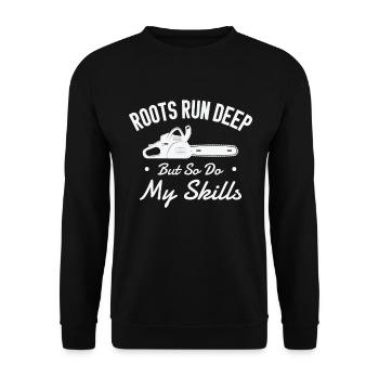 Arborist Tree Cutter Chainsaw Lumberjack - Unisex Sweatshirt - black - Front - Alina (178cm) & Michal (187cm)