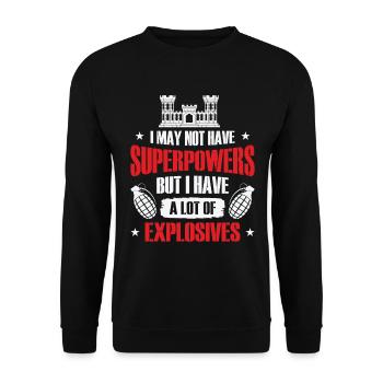 Combat Engineer Engineering Army - Unisex Sweatshirt - black - Front - Alina (178cm) & Michal (187cm)