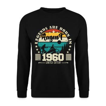 August 1960. Birthday gift August 1960. August - Unisex Sweatshirt - black - Front - Alina (178cm) & Michal (187cm)