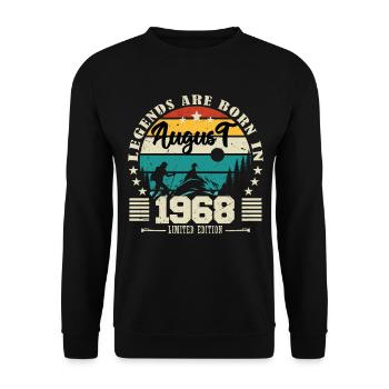 August 1968. Birthday gift August 1968. August - Unisex Sweatshirt - black - Front - Alina (178cm) & Michal (187cm)