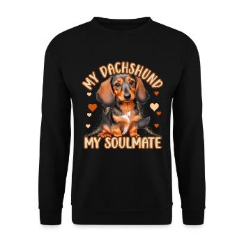 Mon teckel Mon âme sœur - Sweat-shirt Unisexe - noir - Devant - Alina (178cm) & Michal (187cm)