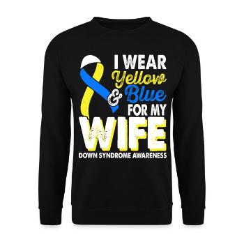 Wear yellow blue for the month of the - Unisex Sweatshirt - black - Front - Alina (178cm) & Michal (187cm)