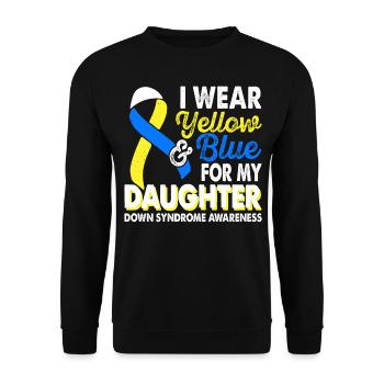 Wear yellow blue for the month of the - Unisex Sweatshirt - black - Front - Alina (178cm) & Michal (187cm)