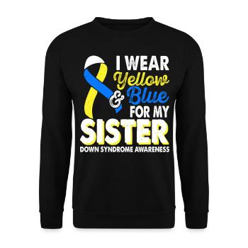 Portez du jaune bleu pour le syndrome de Down - Sweat-shirt Unisexe - noir - Devant - Alina (178cm) & Michal (187cm)