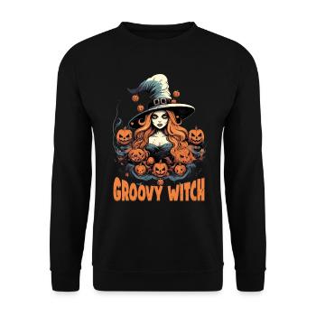 Magische Dunkle Kunst Okkulte Hexen Designs - Unisex Pullover - Schwarz - Vorne - Alina (178cm) & Michal (187cm)