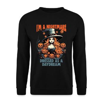 Magische Dunkle Kunst Okkulte Hexen Designs - Unisex Pullover - Schwarz - Vorne - Alina (178cm) & Michal (187cm)