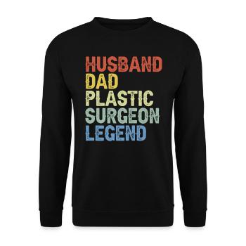Husband, Father, Plastic Surgeon, Surgeon - Unisex Sweatshirt - black - Front - Alina (178cm) & Michal (187cm)