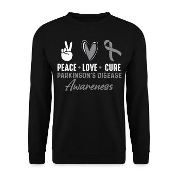 Peace Love Cure Parkinson's Disease - Unisex Sweatshirt - black - Front - Alina (178cm) & Michal (187cm)