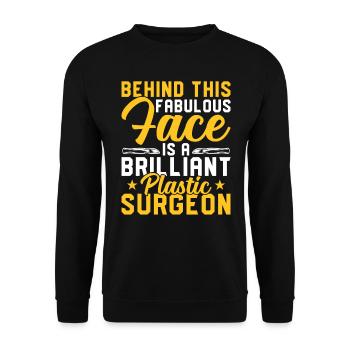 Brilliant Plastic Surgeon Surgical - Unisex Sweatshirt - black - Front - Alina (178cm) & Michal (187cm)