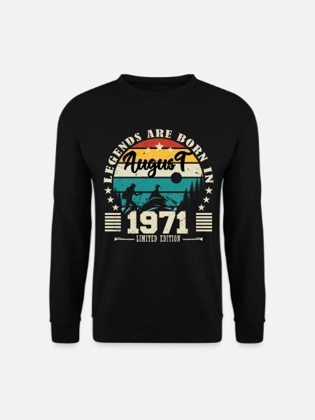 August 1971. Geburtstagsgeschenk August 1971. August - Unisex Pullover - Schwarz