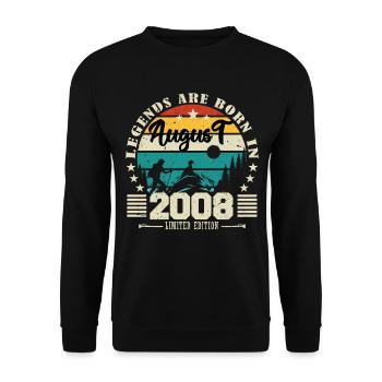 August 2008. Birthday gift August 2008. August - Unisex Sweatshirt - black - Front - Alina (178cm) & Michal (187cm)