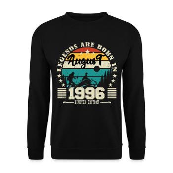 August 1996. Birthday gift August 1996. August - Unisex Sweatshirt - black - Front - Alina (178cm) & Michal (187cm)