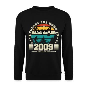 August 2009. Birthday gift August 2009. August - Unisex Sweatshirt - black - Front - Alina (178cm) & Michal (187cm)