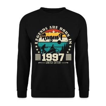 August 1997. Birthday gift August 1997. August - Unisex Sweatshirt - black - Front - Alina (178cm) & Michal (187cm)