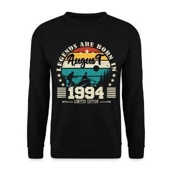 Aout 1994. Cadeau d'anniversaire août 1994. August - Sweat-shirt Unisexe - noir - Devant - Alina (178cm) & Michal (187cm)