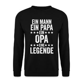 Als Opa Vergöttert Als Papa Geliebt - Unisex Pullover - Schwarz - Vorne - Alina (178cm) & Michal (187cm)