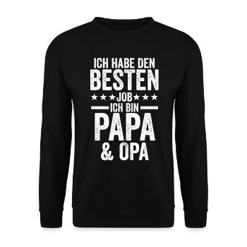 Beste Papa Und Opa Der Welt - Unisex Pullover - Schwarz - Vorne - Alina (178cm) & Michal (187cm)
