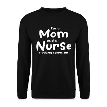 I'm A Mom And A Nurse Nothing Scares - Nurse Mom - Unisex Sweatshirt - black - Front - Alina (178cm) & Michal (187cm)