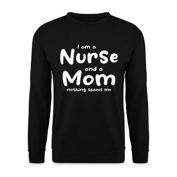 Je suis infirmière et maman rien ne me fait peur - Nurse M - Sweat-shirt Unisexe - noir - Devant - Alina (178cm) & Michal (187cm)