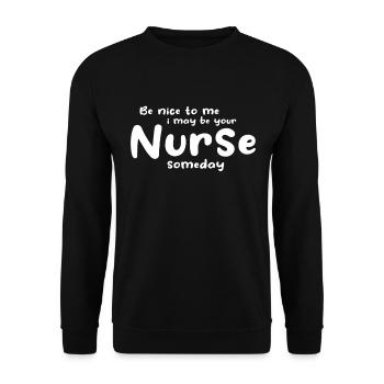 Infirmière infirmière - Sois gentille avec moi Je peux être ton infirmière - Sweat-shirt Unisexe - noir - Devant - Alina (178cm) & Michal (187cm)