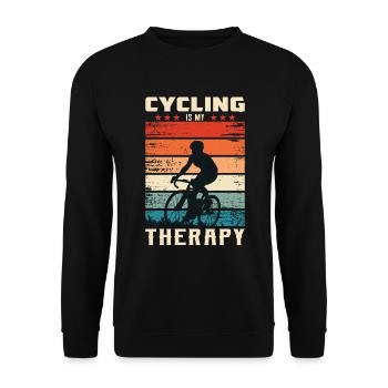 Cycling Is My Therapy - Unisex Pullover - Schwarz - Vorne - Alina (178cm) & Michal (187cm)