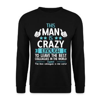 Abschiedsgeschenk Abschied Kollege Jobwechsel - Unisex Pullover - Schwarz - Vorne - Alina (178cm) & Michal (187cm)