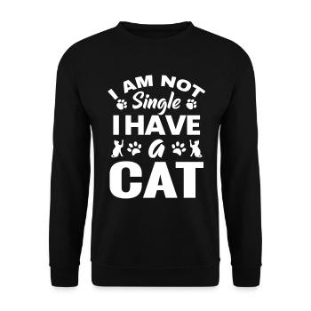 I Am Not Single I Have A Cat - Unisex Sweatshirt - black - Front - Alina (178cm) & Michal (187cm)