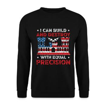 Combat Engineer Engineering Army - Unisex Sweatshirt - black - Front - Alina (178cm) & Michal (187cm)