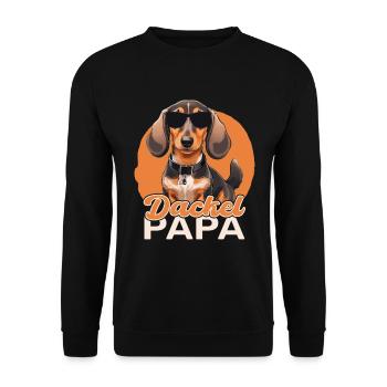 Papa teckel - Sweat-shirt Unisexe - noir - Devant - Alina (178cm) & Michal (187cm)