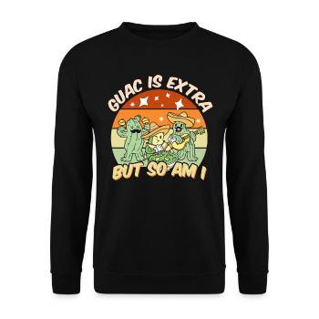 Avocado Guacamole Mexikanisch Mexiko Latino - Unisex Pullover - Schwarz - Vorne - Alina (178cm) & Michal (187cm)