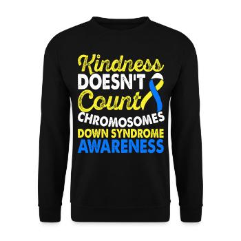 Chromosomen-down-syndrom-bewusstseinsmonat Gelbes - Unisex Pullover - Schwarz - Vorne - Alina (178cm) & Michal (187cm)