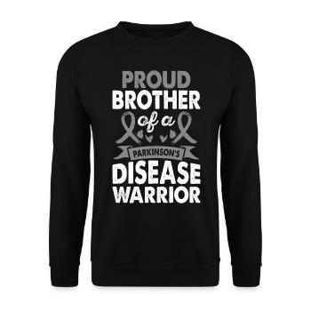 Brother of Parkinson's Disease Warrior Consciousness - Unisex Sweatshirt - black - Front - Alina (178cm) & Michal (187cm)
