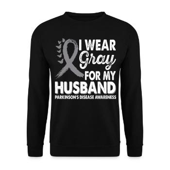 Wear gray for the month of enlightenment about - Unisex Sweatshirt - black - Front - Alina (178cm) & Michal (187cm)