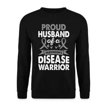 Husband of Parkinson's disease warrior - Unisex Sweatshirt - black - Front - Alina (178cm) & Michal (187cm)