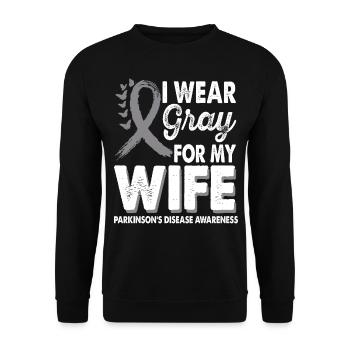 Wear gray for the month of enlightenment about - Unisex Sweatshirt - black - Front - Alina (178cm) & Michal (187cm)